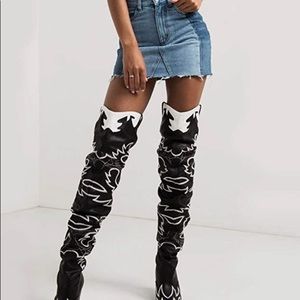 COPY - Faux Leather Over the Knee Western boot
